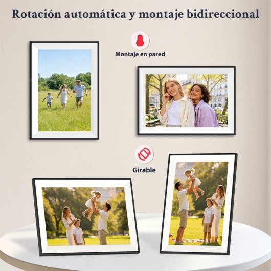 Marco digital Autrucker Frameo 10.1" WiFi 64 GB pantalla táctil HD