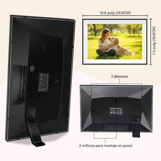 Marco digital Autrucker Frameo 10.1" WiFi 64 GB pantalla táctil HD