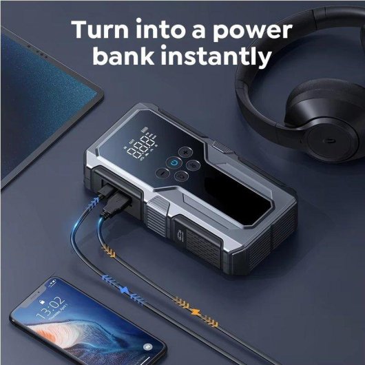 Avviatore Auto Autrucker 1500A Inflatore 150Psi Power Bank 55,5Wh