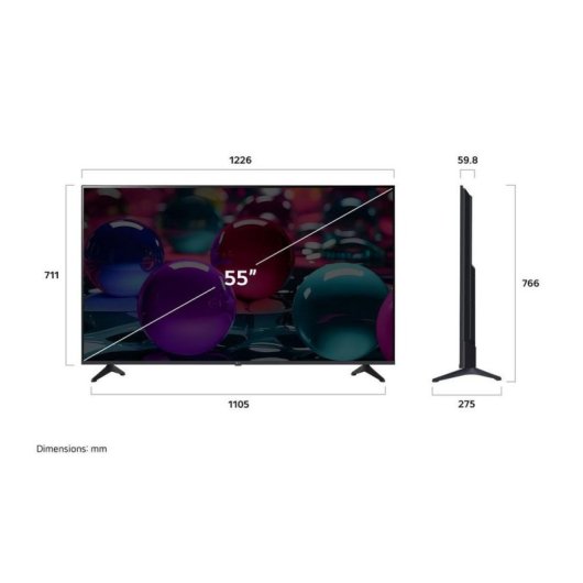 TV LG LED 55UA73003LA 55" 4K UltraHD 60Hz Smart TV WebOS HDR10 Pro ThinQ AI