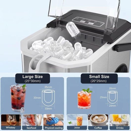Machine a glacons Autrucker 12 kg/24h Auto-nettoyante Acier inoxydable
