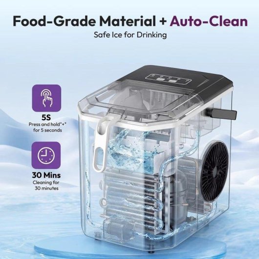 Machine a glacons Autrucker 12 kg/24h Auto-nettoyante Acier inoxydable