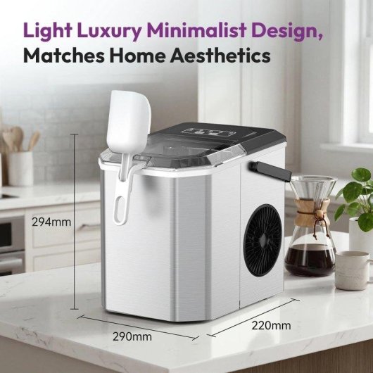 Machine a glacons Autrucker 12 kg/24h Auto-nettoyante Acier inoxydable