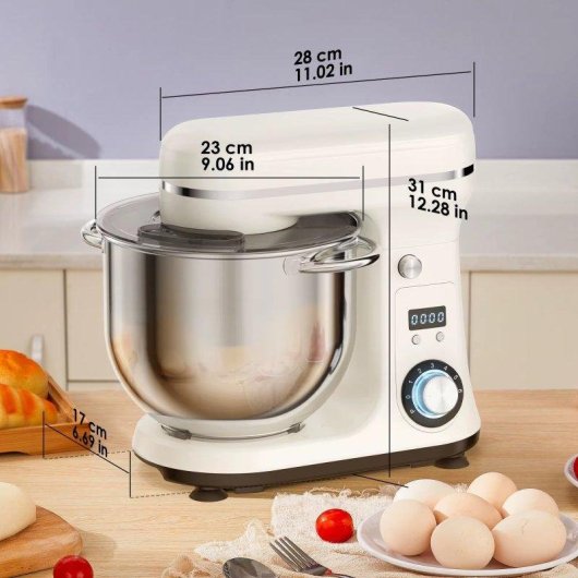 Batidora de pie Autrucker 6L 1200W DC silenciosa con temporizador y accesorios