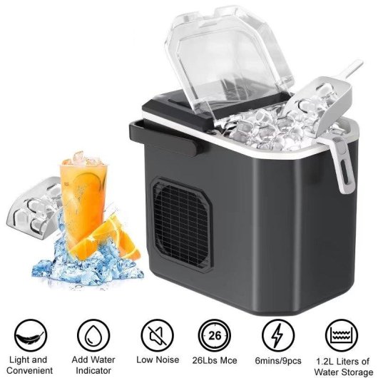 Máquina de hielo Autrucker de escritorio 12 kg/24 h autolimpieza silenciosa