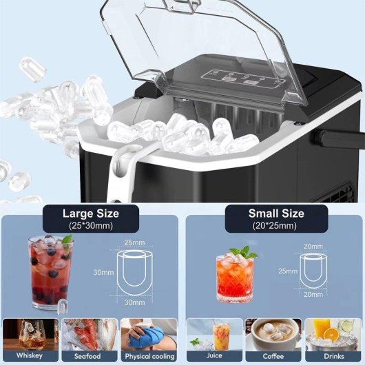 Máquina de hielo Autrucker de escritorio 12 kg/24 h autolimpieza silenciosa