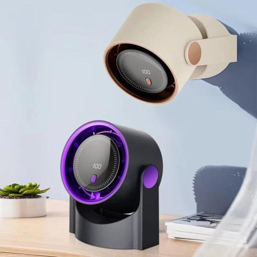 Ventilador de Sobremesa sin Aspas Autrucker Gris 110V 5 Velocidades Temporizador Silencioso USB