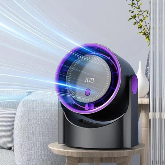 Ventilador de Sobremesa sin Aspas Autrucker Gris 110V 5 Velocidades Temporizador Silencioso USB