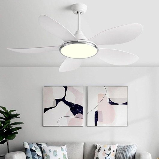 Ventilateur de Plafond avec Lumière Autrucker 54'' ABS 6 Vitesses Télécommande 3 Modes LED