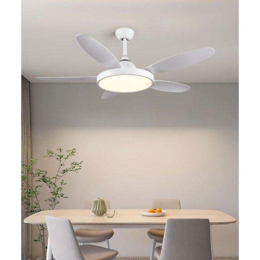 Ventilateur de Plafond avec Lumière Autrucker 54'' ABS 6 Vitesses Télécommande 3 Modes LED