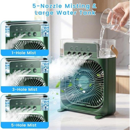 Mini Ventilatore Nebulizzatore Portatile Autrucker LED 7 Colori 3 Velocità Timer