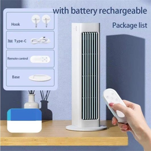 Ventilador Torre Sin Aspas Autrucker 7W 3 Velocidades Silencioso con Mando Recargable