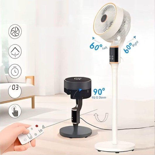 Ventilateur de Sol/Table Autrucker 40W 10" 12 Vitesses Télécommande Silencieux Oscillation