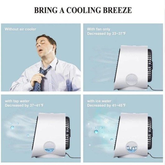 Mini Ventilateur Brumisateur USB Autrucker 5W 3 Vitesses Sécurité Compact Rose