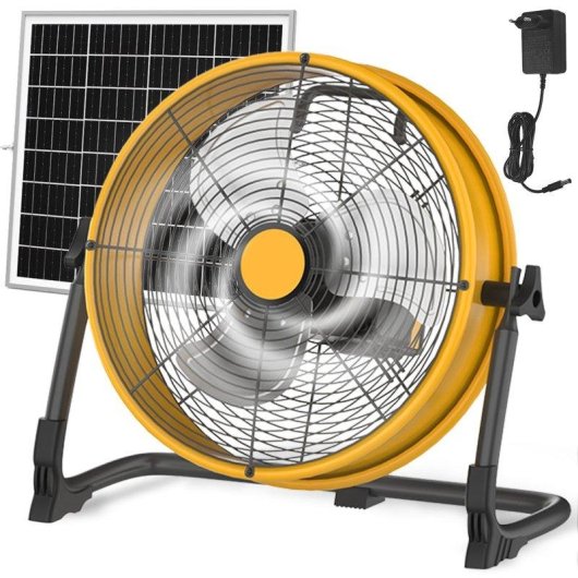Ventilatore Portatile Solare Autrucker 15W 12'' Batteria Silenzioso 4 Velocità Esterno