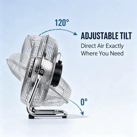 Ventilador Industrial de Suelo Autrucker 100W 3 Velocidades Inclinación Ajustable Silencioso