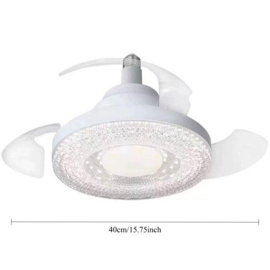 Ventilateur de Plafond avec Lumière Autrucker 3 Vitesses LED Pales Rétractables Télécommande
