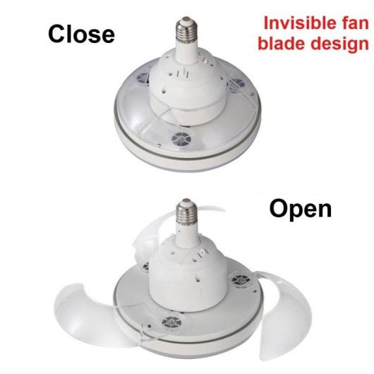 Ventilateur de Plafond avec Lumière Autrucker 3 Vitesses LED Pales Rétractables Télécommande