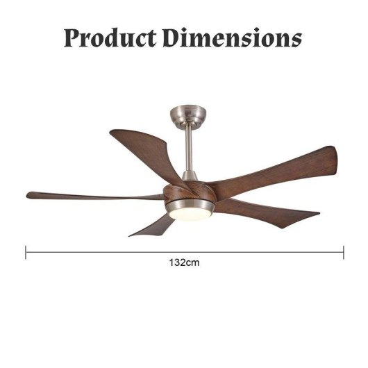 Ventilatore da Soffitto con Luce Autrucker 52" 132cm LED 3000K-6000K Telecomando Silenzioso