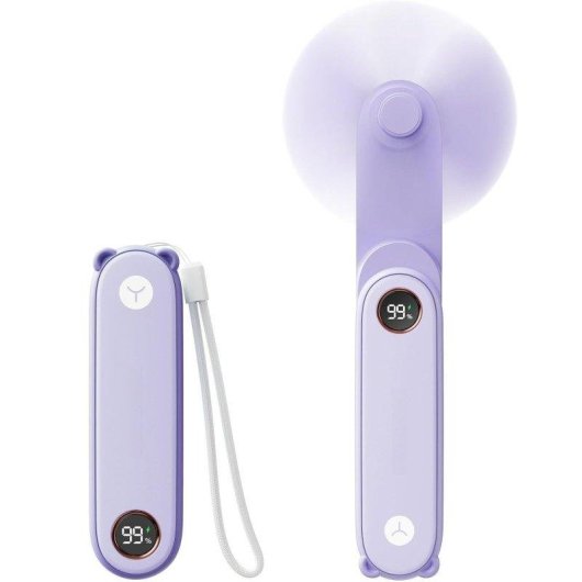 Mini ventilador de mano Autrucker portátil batería recargable pantalla LED función linterna silencioso plegable