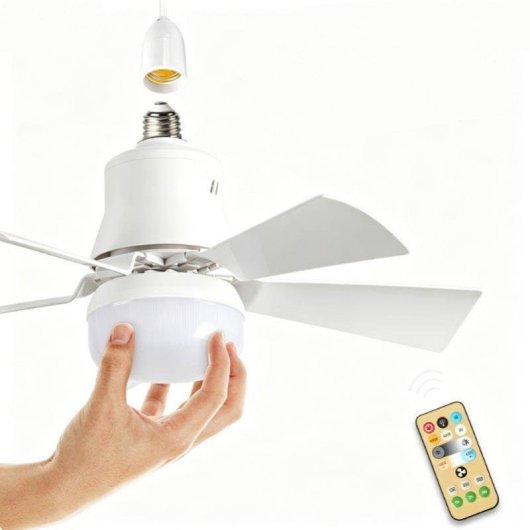 Deckenventilator mit Licht Autrucker E27 5 Flügel 3 Stufen Fernbedienung