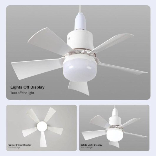 Deckenventilator mit Licht Autrucker E27 5 Flügel 3 Stufen Fernbedienung