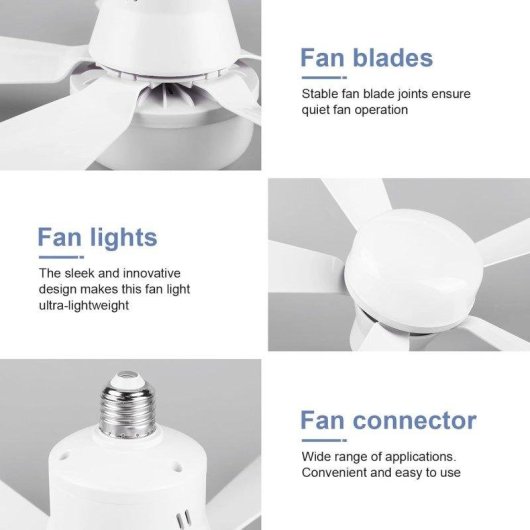 Deckenventilator mit Licht Autrucker E27 5 Flügel 3 Stufen Fernbedienung
