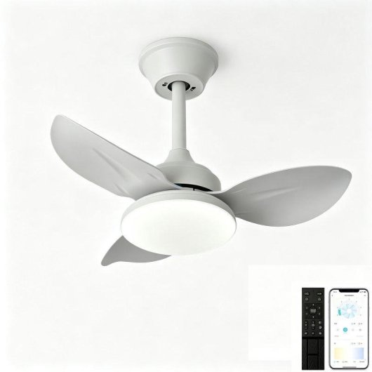 Ventilateur de Plafond avec Lumière Autrucker 40W 65cm 6 Vitesses Télécommande Contrôle Intelligent