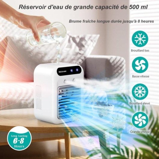 Mini Ventilatore Portatile Autrucker 500ml 2 Velocità Nebulizzatore Batteria 1800mAh