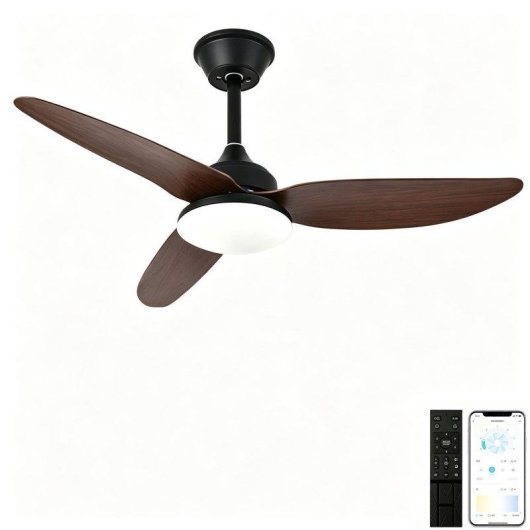 Ventilateur de Plafond avec Lumière Autrucker 40W 100cm 6 Vitesses Télécommande Bois