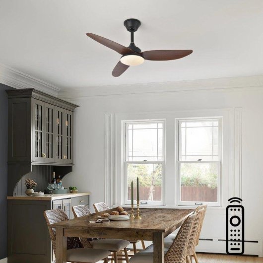 Ventilateur de Plafond avec Lumière Autrucker 40W 100cm 6 Vitesses Télécommande Bois