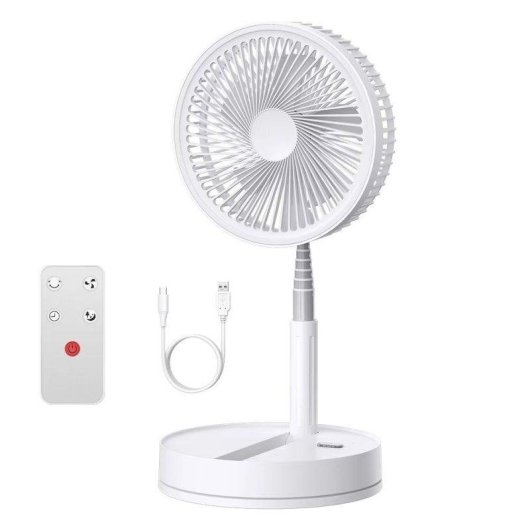 Ventilador de Pie Autrucker Foldable Portable Fan 5W 4 Velocidades Silencioso con Mando y Batería 8000 mAh