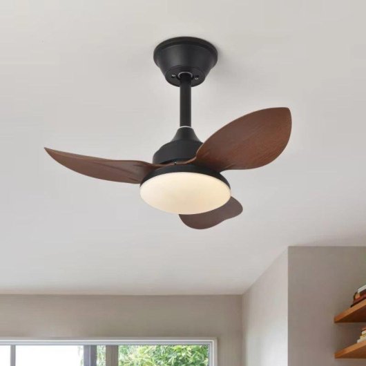 Ventilateur de Plafond avec Lumière Autrucker 40W 65cm 6 Vitesses Télécommande Bois
