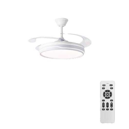 Ventilador de Techo con Luz Autrucker 36W Aspas Retráctiles 6 Velocidades Motor DC Mando