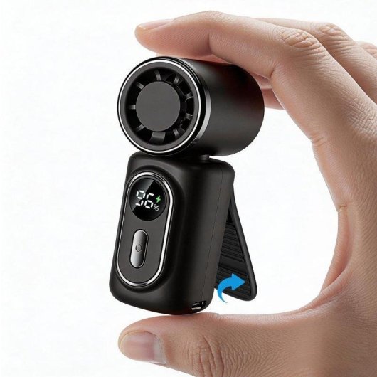 Mini-Handventilator Autrucker 6 Stufen LED-Anzeige 3000mAh Akku Clip