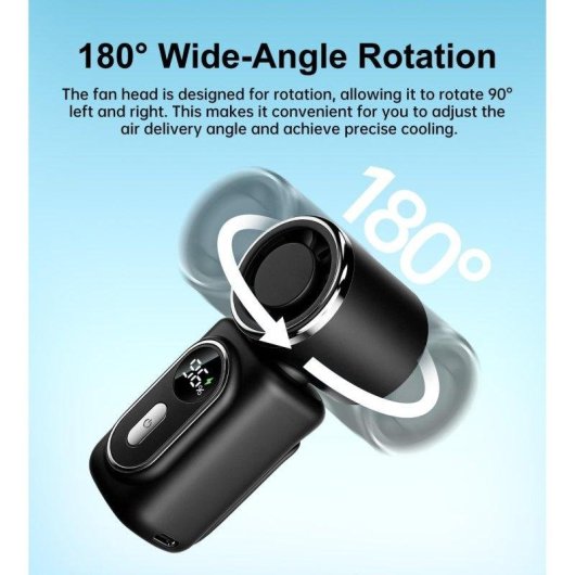Mini-Handventilator Autrucker 6 Stufen LED-Anzeige 3000mAh Akku Clip