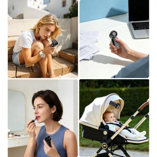 Mini-Handventilator Autrucker 6 Stufen LED-Anzeige 3000mAh Akku Clip