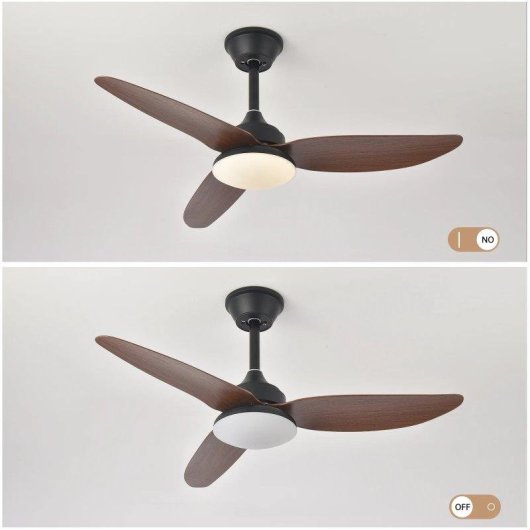 Ventilateur de Plafond avec Lumière Autrucker 40W 100cm 6 Vitesses Télécommande Contrôle Intelligent
