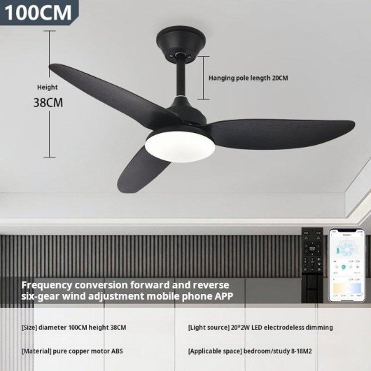 Deckenventilator mit Licht Autrucker 40W 100cm 6 Stufen Fernbedienung