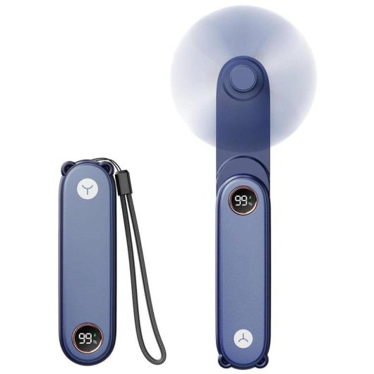 Mini Ventilador Portátil de Mano Autrucker Azul Oscuro Batería Recargable Plegable con Linterna