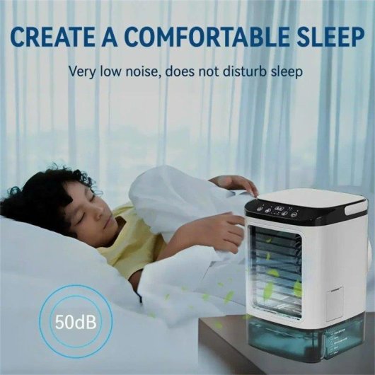 Ventilateur Portable Autrucker 900ml 3 Vitesses LED Couleur Brumisateur Silencieux