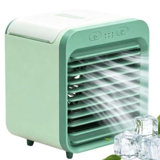 Mini Ventilator Autrucker USB 15W 3 Stufen Luftbefeuchter Kabellos Grün
