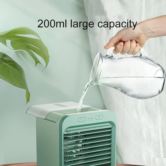 Mini Ventilator Autrucker USB 15W 3 Stufen Luftbefeuchter Kabellos Grün