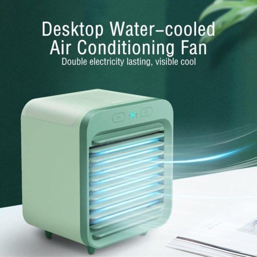 Mini Ventilator Autrucker USB 15W 3 Stufen Luftbefeuchter Kabellos Grün