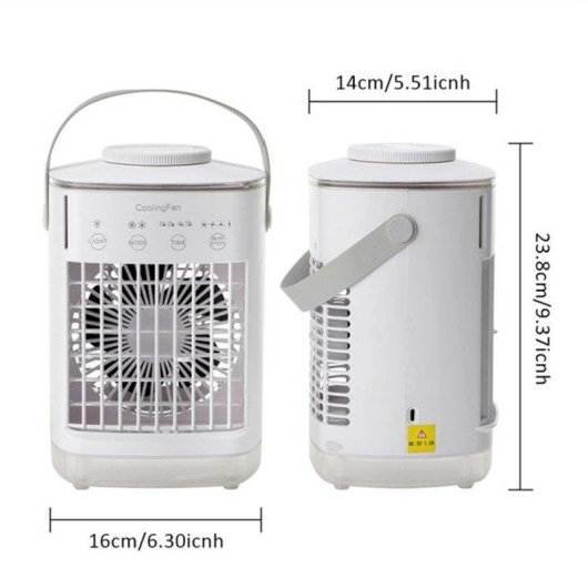 Mini Ventilador de Sobremesa Autrucker 7W 4 Velocidades Nebulizador Luz Ambiental USB Silencioso
