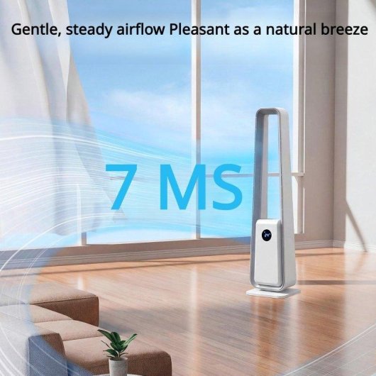 Ventilador Torre Autrucker Motor DC 24 Velocidades Sin Aspas Silencioso con Mando Temporizador