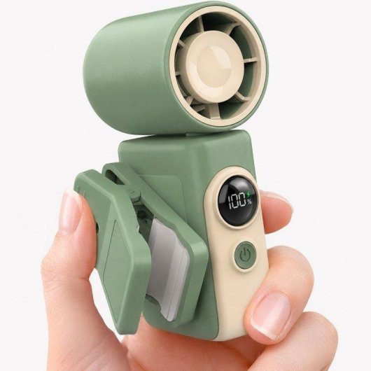 Mini Ventilador Autrucker Portátil 4 Velocidades Batería 2400 mAh con Pinza y Pantalla LED