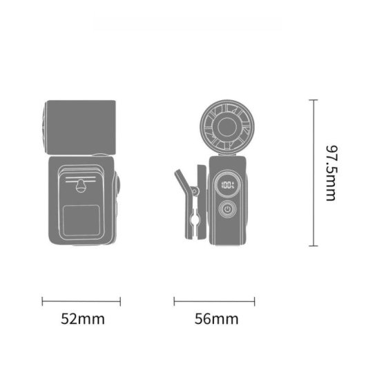 Mini Ventilador Autrucker Portátil 4 Velocidades Batería 2400 mAh con Pinza y Pantalla LED