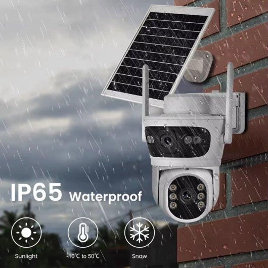 Caméra de surveillance Autrucker 2K Vision Nocturne Extérieure Audio Bidirectionnel Panneau Solaire