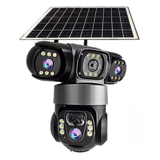 Caméra de surveillance Autrucker 15MP Vision Nocturne Extérieure Panneau Solaire Audio Bidirectionnel
